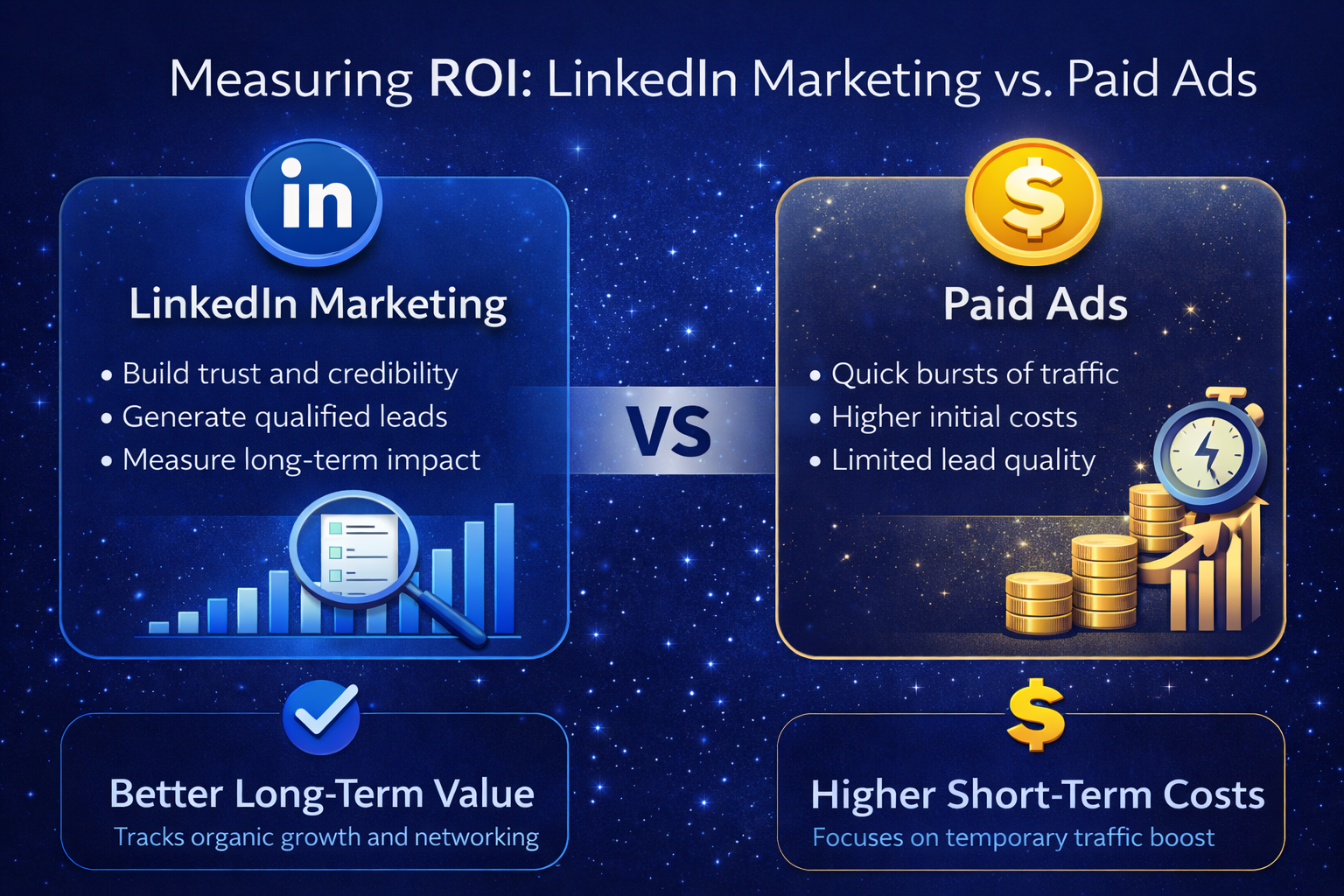 Measuring ROI: LinkedIn Marketing vs. Paid Ads