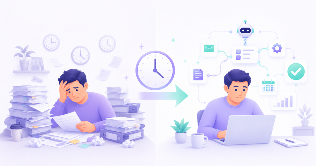 AI automation case study showing a business owner saving 40 hours a week